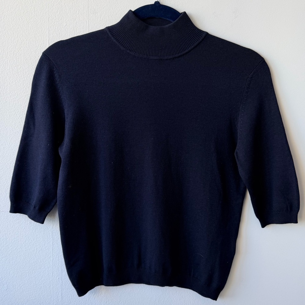 Hilfiger Navy Cropped Tee 65% Silk